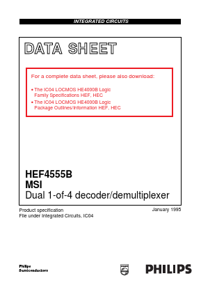HEF4555BF Datasheet PDF Philips Electronics