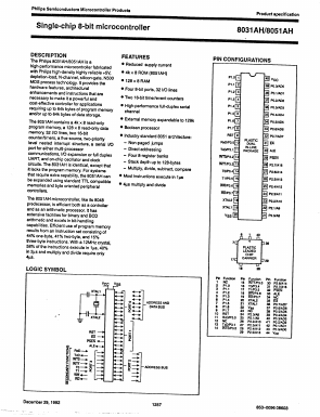 8051AH Datasheet PDF Philips Electronics