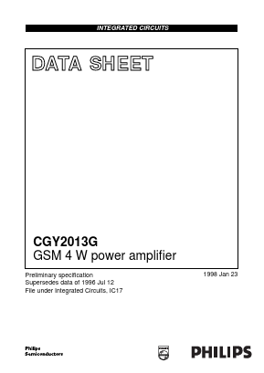 CGY2013G/C1 Datasheet PDF Philips Electronics