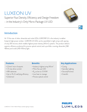 LHUV-0380-0150 Datasheet PDF Philips Electronics