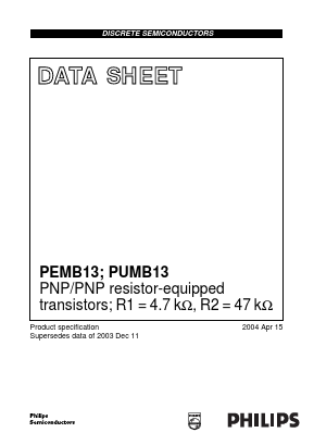 PUMB13 Datasheet PDF Philips Electronics