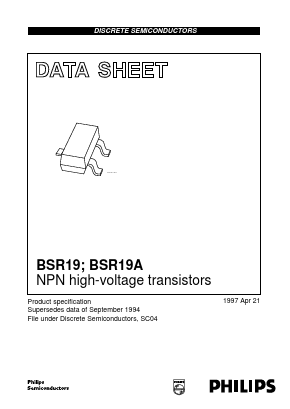 BSR19 Datasheet PDF Philips Electronics