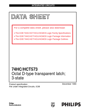 74HCT573N Datasheet PDF Philips Electronics