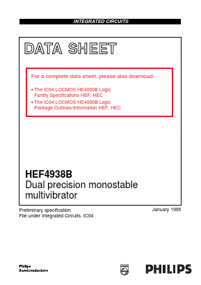 HEF4938B Datasheet PDF Philips Electronics