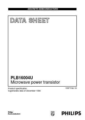 PLB16004U Datasheet PDF Philips Electronics