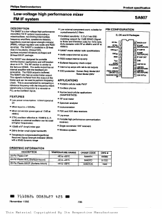 SA607 Datasheet PDF Philips Electronics