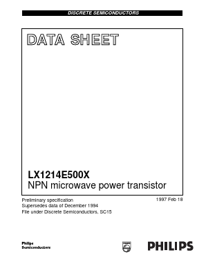 LX1214E500X Datasheet PDF Philips Electronics