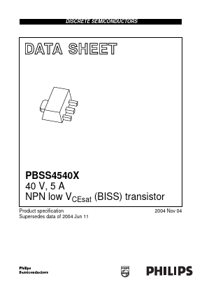 PBSS4540X Datasheet PDF Philips Electronics