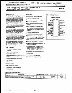 SA636D Datasheet PDF Philips Electronics