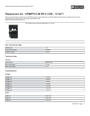 CRIMPFOX-M-SR-6-1 Datasheet PDF Phoenix Contact