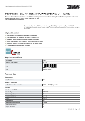 SAC-4P-MSS Datasheet PDF Phoenix Contact