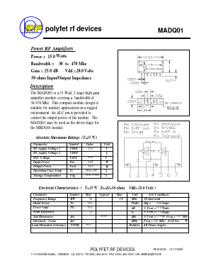 MADQ01 Datasheet PDF Polyfet RF Devices