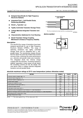 BULD125 Datasheet PDF Power Innovations