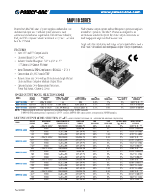 MAP110-4003 Datasheet PDF Power-One Inc.