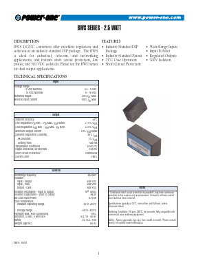 BWS1205 Datasheet PDF Power-One Inc.