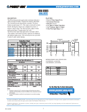 DFA6U12S5 Datasheet PDF Power-One Inc.