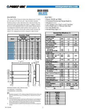 DFA20E48S12 Datasheet PDF Power-One Inc.