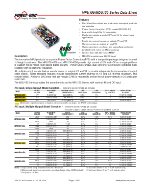 MDU150-4230 Datasheet PDF Power-One Inc.