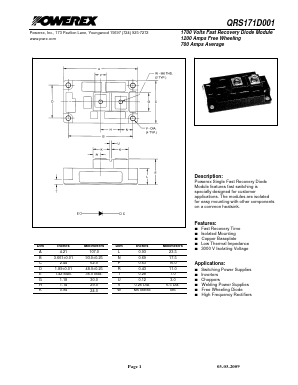 QRS171D001 Datasheet PDF Powerex