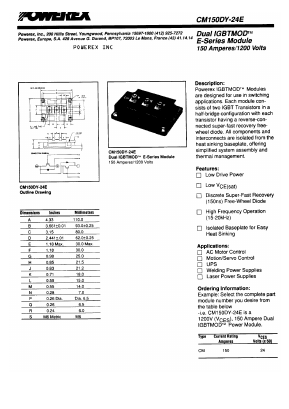CM150DY-24E Datasheet PDF Powerex