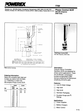 T700 Datasheet PDF Powerex