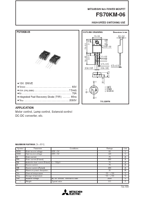 FS70KM-06 Datasheet PDF Powerex