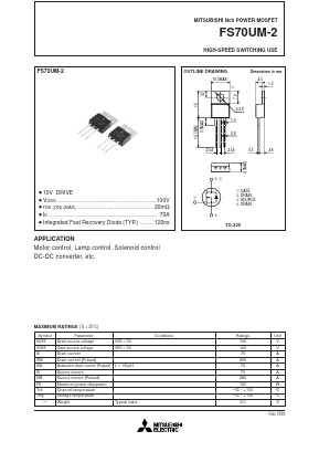 FS70UM-2 Datasheet PDF Powerex