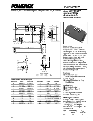 MG300Q2YS60A Datasheet PDF Powerex