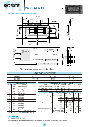 PC2004-C-PI Datasheet PDF Powertip Technology