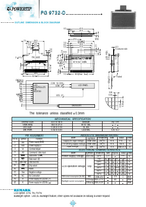 PG9732 Datasheet PDF Powertip Technology