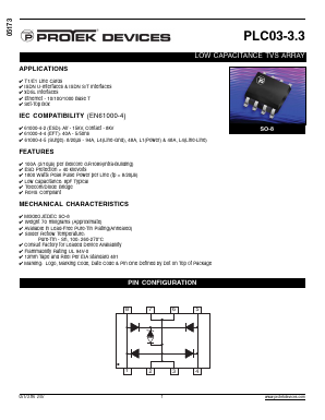 PLC03-3.3 Datasheet PDF ProTek Devices.