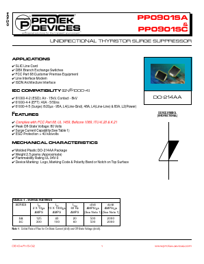 PP0901SC Datasheet PDF ProTek Devices.