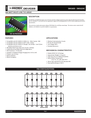 SM1612C-LF-T13 Datasheet PDF ProTek Devices.