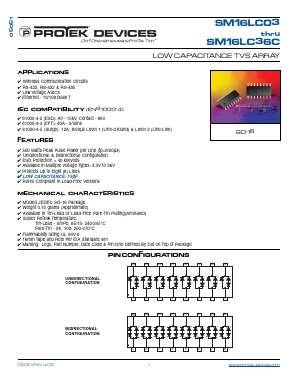 SM16LC03C Datasheet PDF ProTek Devices.