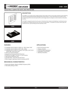 232E Datasheet PDF ProTek Devices.
