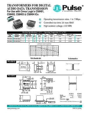 CS8404 Datasheet PDF Pulse Electronics