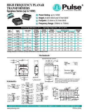 PA0168T Datasheet PDF Pulse Electronics