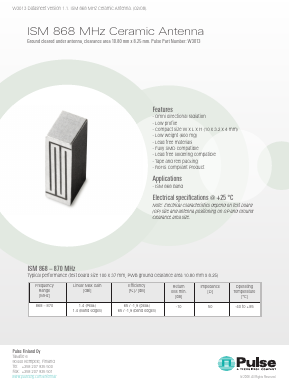 W3013 Datasheet PDF Pulse Electronics