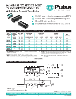 H1043NL Datasheet PDF Pulse Electronics