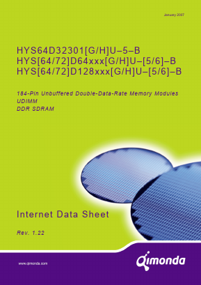 HYS72D64300GU-6-B Datasheet PDF Qimonda AG