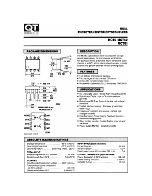 MCT6 Datasheet PDF QT Optoelectronics => Fairchildsemi