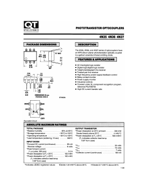 4N36 Datasheet PDF QT Optoelectronics => Fairchildsemi