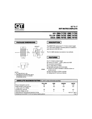 GMA7475C Datasheet PDF QT Optoelectronics => Fairchildsemi