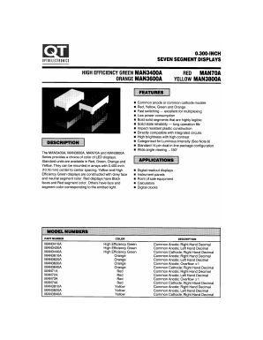 MAN3400A Datasheet PDF QT Optoelectronics => Fairchildsemi