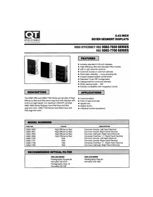 5082-7651 Datasheet PDF QT Optoelectronics => Fairchildsemi