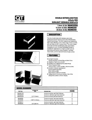 MAN6260 Datasheet PDF QT Optoelectronics => Fairchildsemi