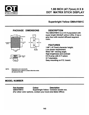 GMA4Y881C Datasheet PDF QT Optoelectronics => Fairchildsemi