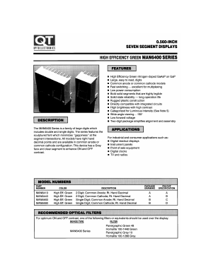 MAN6410 Datasheet PDF QT Optoelectronics => Fairchildsemi