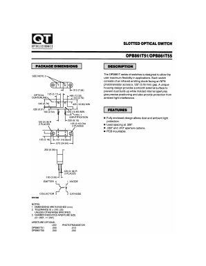 OPB861T51 Datasheet PDF QT Optoelectronics => Fairchildsemi