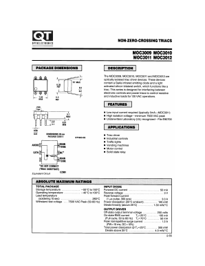 MOC3010 Datasheet PDF QT Optoelectronics => Fairchildsemi